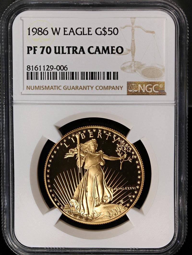1986 1 oz $50 Gold Eagle NGC PF70 Ultra Cameo – First Year of Issue