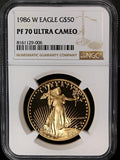 1986 1 oz $50 Gold Eagle NGC PF70 Ultra Cameo – First Year of Issue