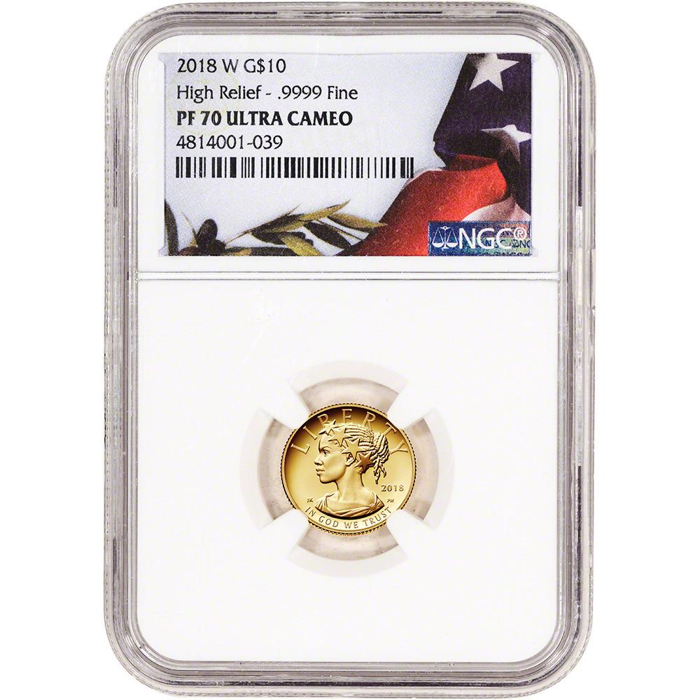 2018-W American Liberty High Relief $5 Gold Coin NGC PF70 Ultra Cameo
