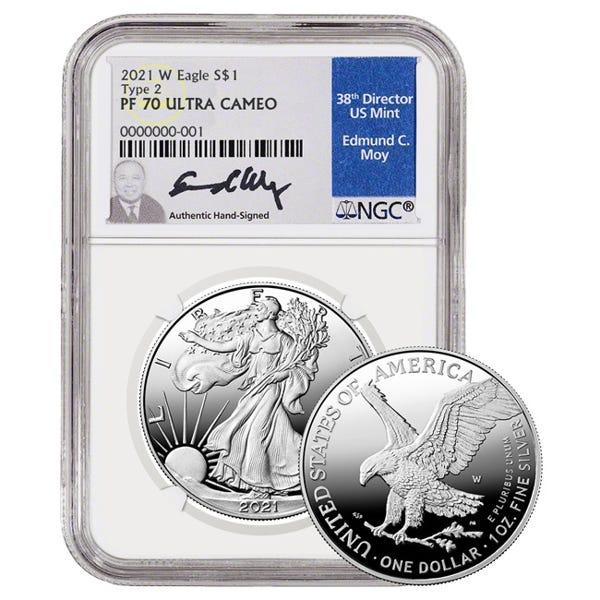 2021 Type 2 Silver Eagle NGC PF70 Ultra Cameo – First Year of Issue
